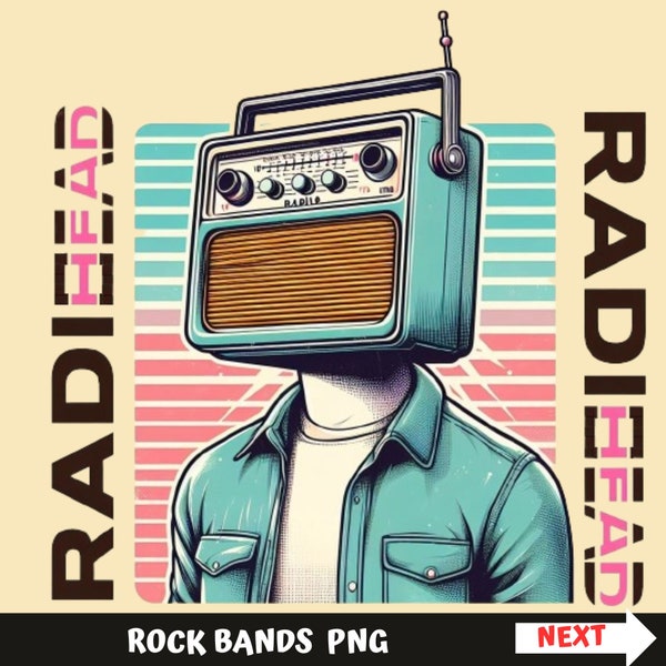 Radio head shirt png rock band sublimation designs png funny radiohead png  vintage rock png rock band dj gift breakdance png retro radio