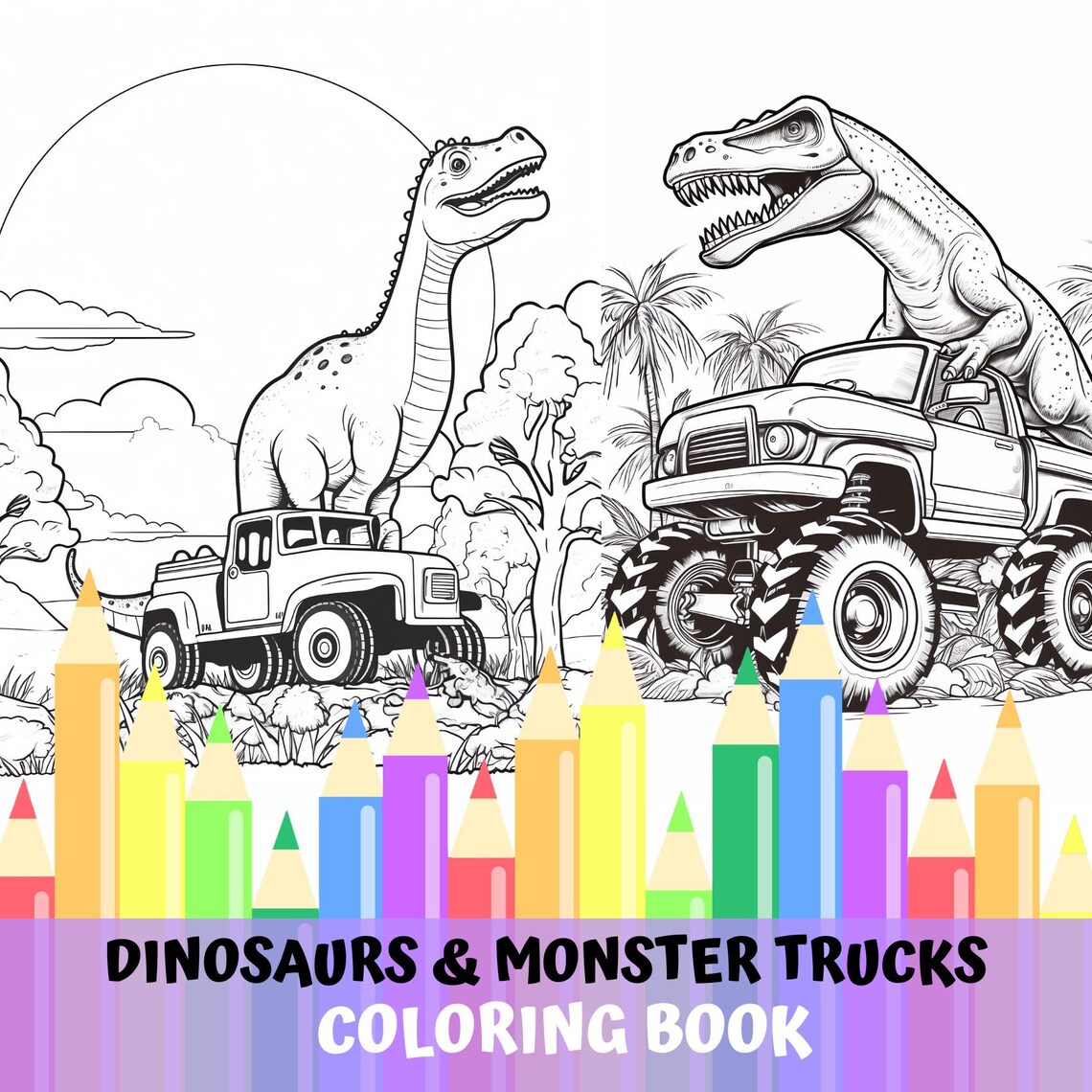 20 Monster Truck Coloring Pages T Rex Dinosaurs Monster Truck Coloring ...
