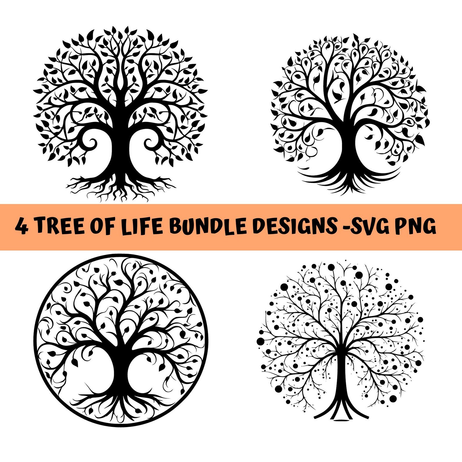 Tree of Life Svg Bundle Design Png Tree of Life Sublimation Tree of ...