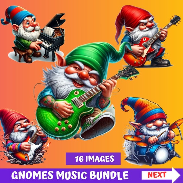 Funny Rock Bundle Christmas gnome music png Funny gnome png rock lover funny guitar gnome cricut drums sublimation designs gnome cricut file