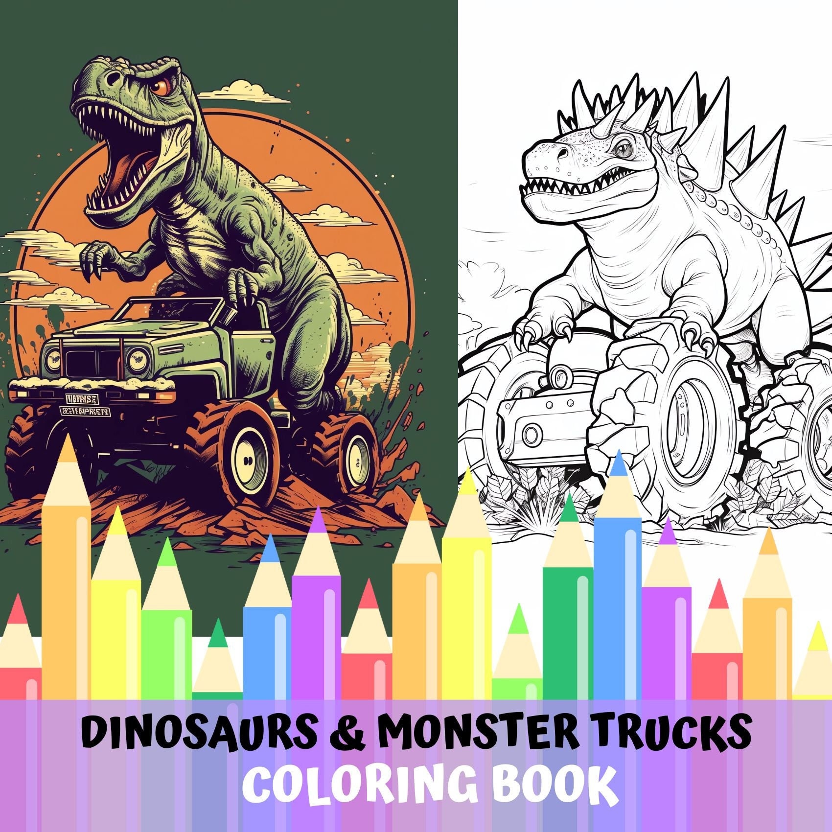 Monster Truck Coloring Book for Kids Children and Adults 50 Pages Mons –  Mode Art Design