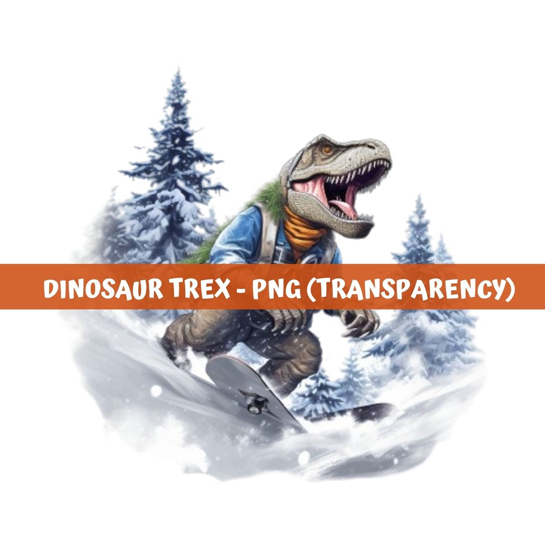 Snowboard Trex Png Sports Trex Dinosaur PNG Sublimation Design