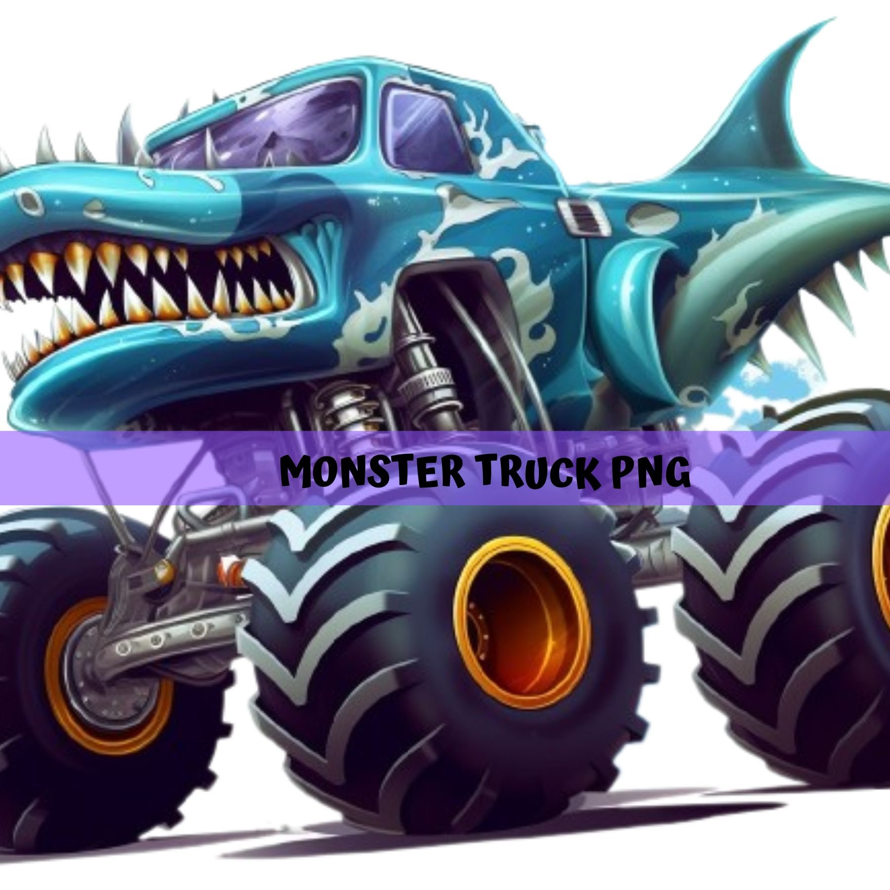 Monster Pickup Truck Cartoon Water Bottle by hobrath