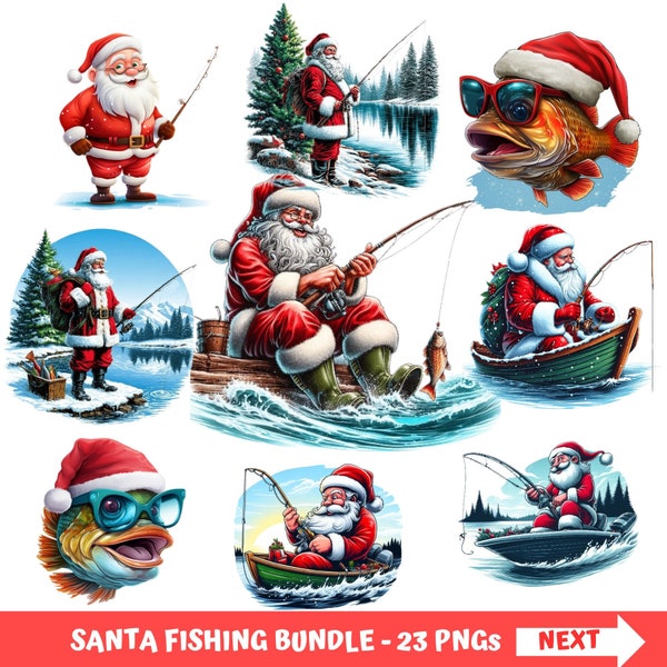 Santa Fishing Funny Santa bundle png Funny Fishing bundle Santa Claus png Fishing shirt Santa shirt Fisher shirt fisherman png fishing gift