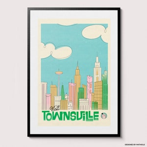 Visit Townsville Poster - Vintage Retro Powerpuff Art Print, 90s Cartoon Nostalgia, Cartoon Lover Great Gift