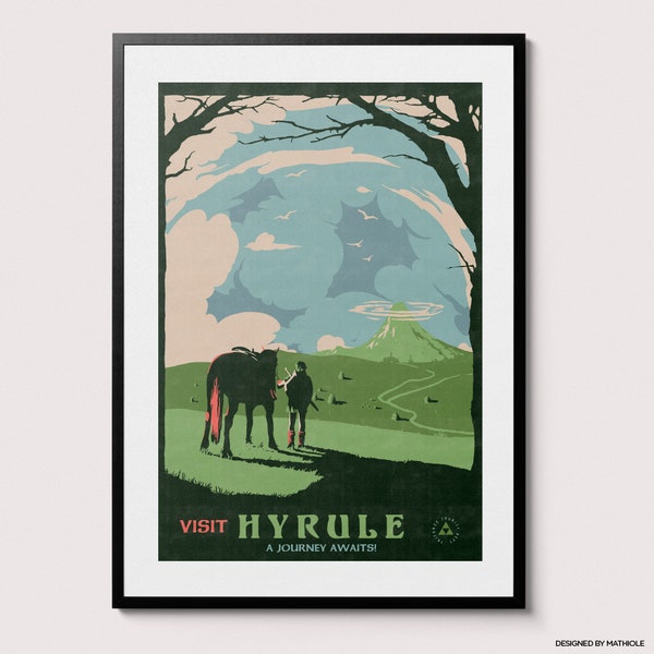 Visitez Hyrule Poster | La légende de Zelda Hyrule affiche de voyage | Légende de Zelda impression | Cadeau | Poster La légende de Zelda