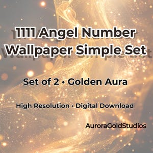 Numero angelico 1111 – Semplice sfondo per telefono con aura dorata – Download di arte digitale minimale