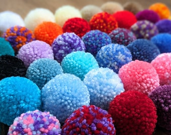 Made to order 5cm mix and match yarn pom poms