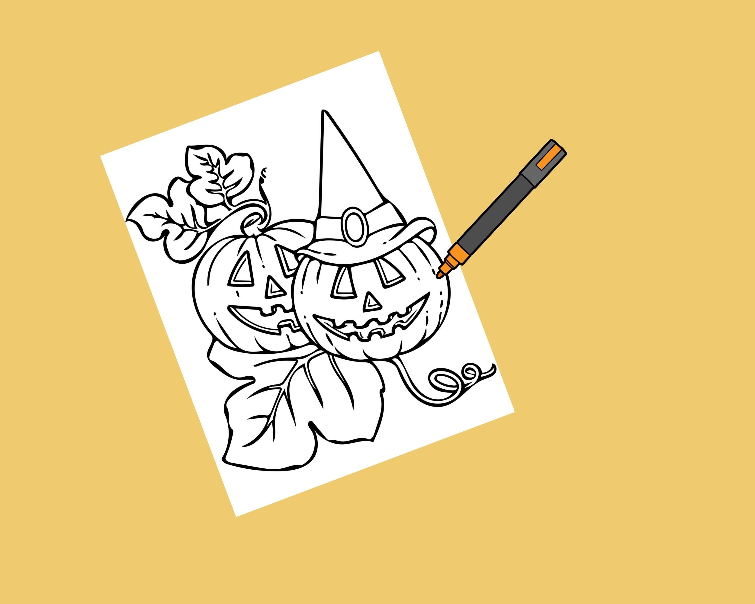 Printable Coloring Pages for Kids Holloween Coloring Page - Etsy
