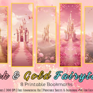 Fairytale Printable Bookmarks Bundle, Set Of 16 PNG/JPG, Sublimation, Cricut, Silhouette Print And Cut, Commercial Use