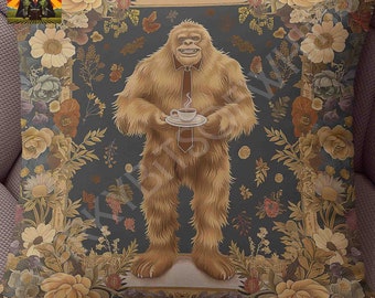 William Morris Bigfoot Coffee Pillow: full or case only, spun polyester or faux suede