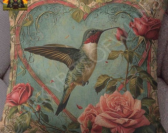 William Morris Hummingbird Pillow: full or case only, spun polyester or faux suede