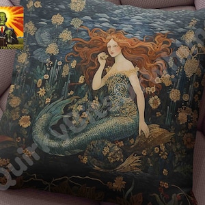 Mermaid Throw Pillow Etsy