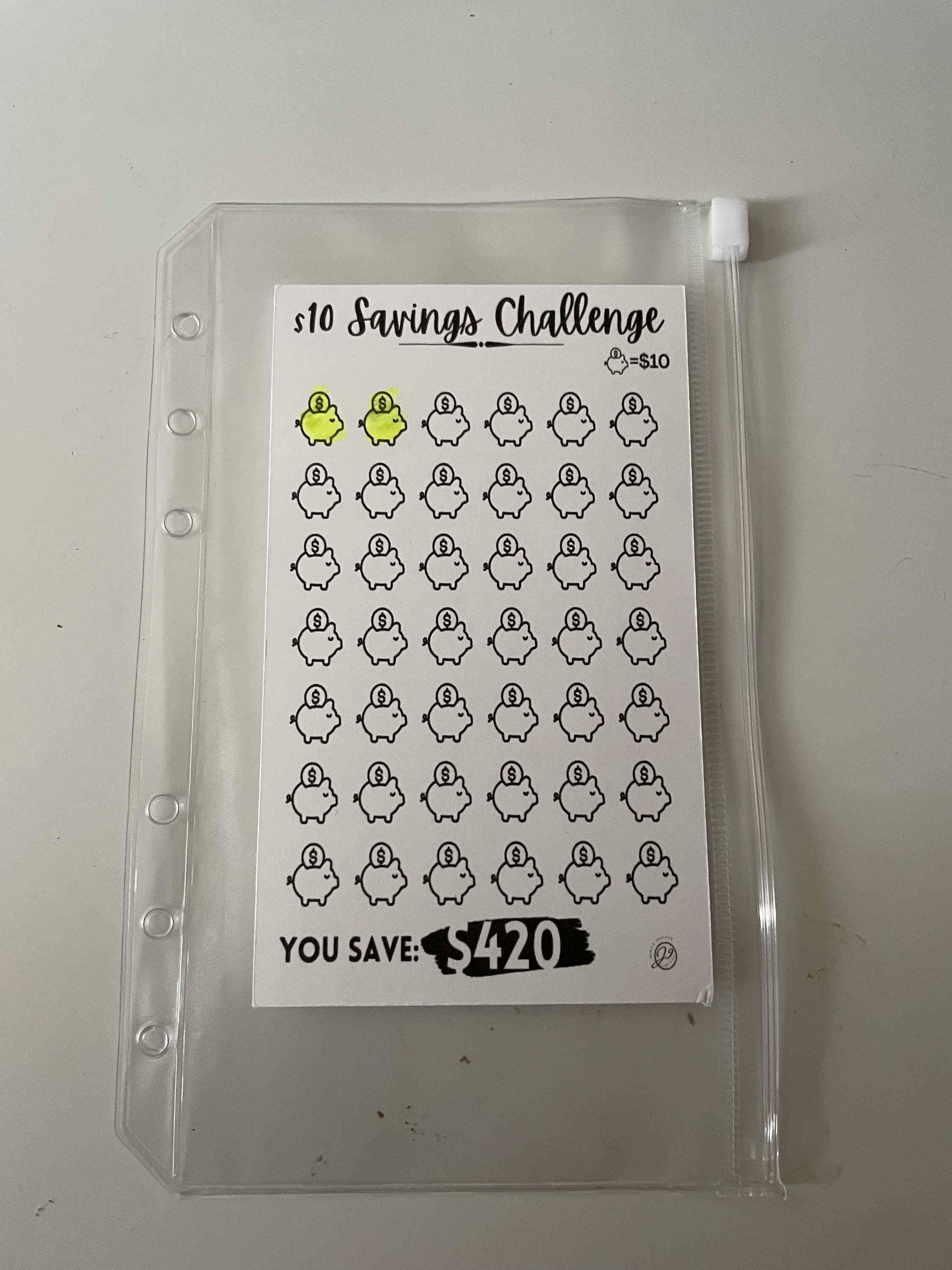 Printable Savings Challenge Template Etsy