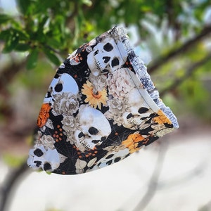 Dog Bandana Skulls and Spiderwebs Halloween Slip on | Dog Accessories | Pet Fashion |Halloween | Personalized | Reversible | Holiday