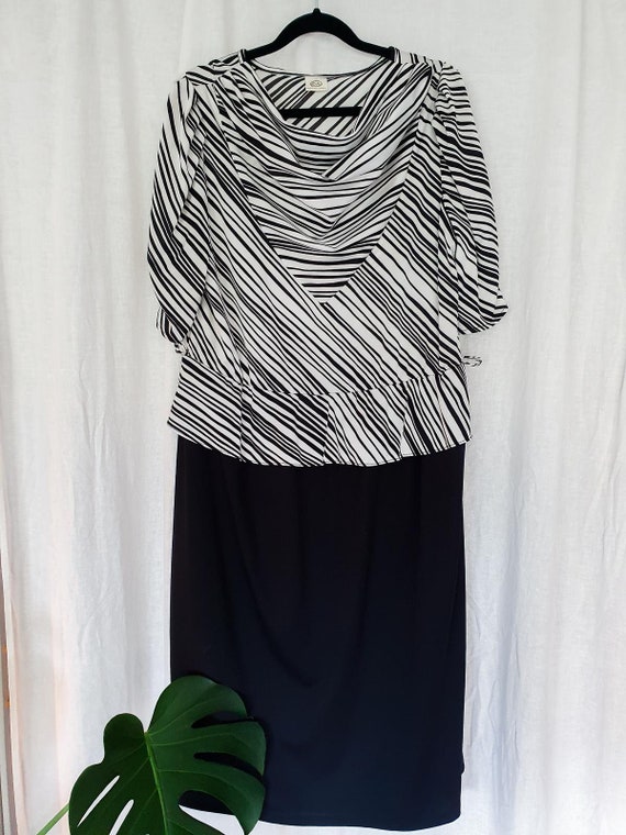 80s black and white dress Vintage 1980s Gunne Sax Dress Strapless Black & White Polka Dots