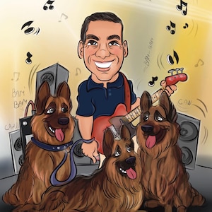 Gepersonaliseerde karikatuur/kleur/paarportret/digitale download/tekening van foto/aangepast cadeau/kleurentekening/eigenzinnig/uniek/Vaderdag