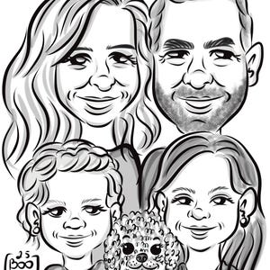 Caricatura/Digital/Retrato/Blanco y negro/Personalizado/Regalo único
