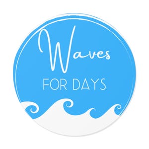 Surf Sticker - Ocean Wave Water Sports Beach Vinyl Decal, Laptop Decal, Car Sticker, Hydroflask Sticker, Adventure Travel Sticker
