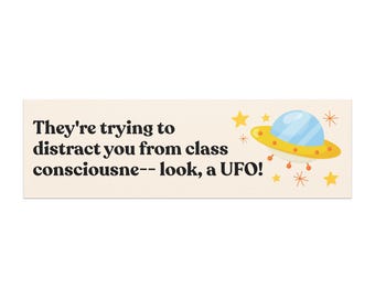 Rolig UFO-bilmagnet – Udda antikapitalistisk bildekal