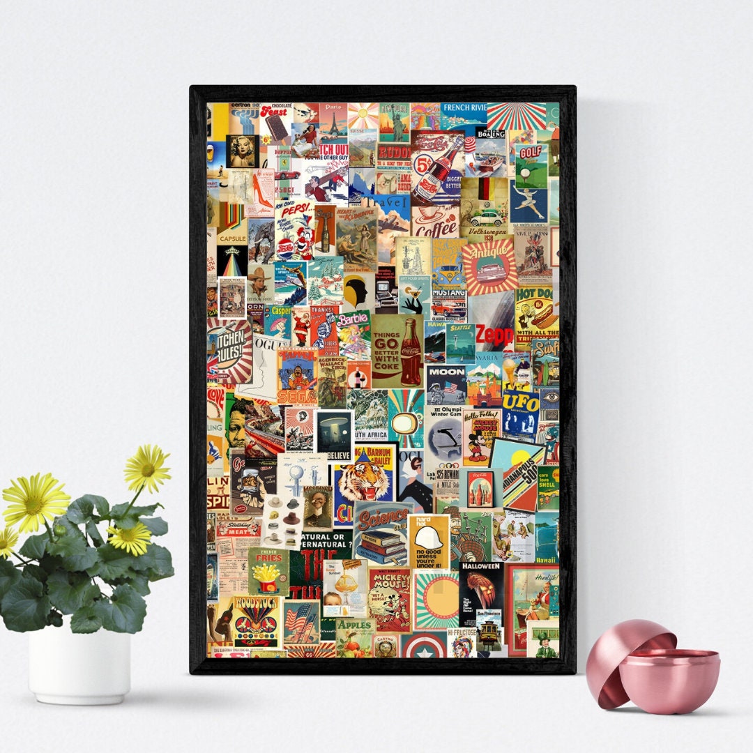 Vintage Aesthetic Wall Collage Vintage Digital Art Bonus - Etsy