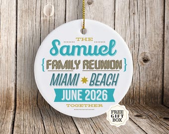 Family Reunion Custom Ornament, Personalized Family Keepsake Gift, Reunion Keepsake, Gift for Family Members, Customized Reunion Ornament