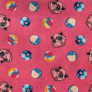 Pokemon Jigglypuff Fabric 100% Cotton Fabric Cartoon Fabric By The Half Yard
