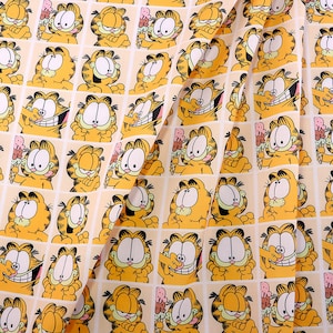 Garfield Fabric Polyester Cotton Fabric Anime Cartoon Fabric By The Half Yard