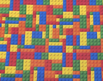 Colorful Toy Block Fabric 100% Cotton Fabric Cartoon Fabric By The Half Yard