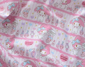 My Melody and Friends Fabric 100% Cotton Fabric Anime Cartoon Fabric By The Half Yard