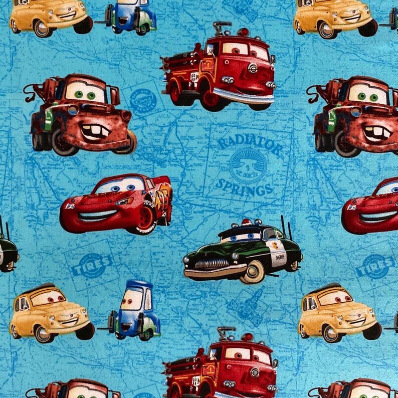 Disney Cars Fabric 100% Cotton Fabric Cartoon Fabric by the Half Yard ...