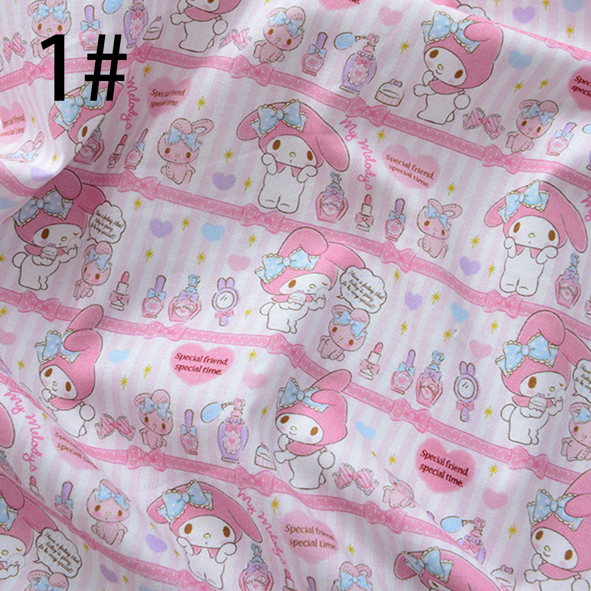 My Melody and Friends Fabric 100% Cotton Fabric Anime Cartoon