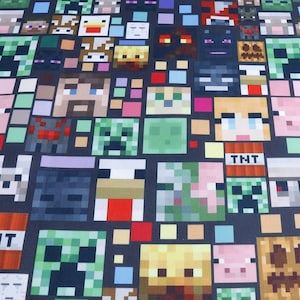 Minecraft Fabric Polyester Cotton Fabric Anime Cartoon Fabric By The Half Yard