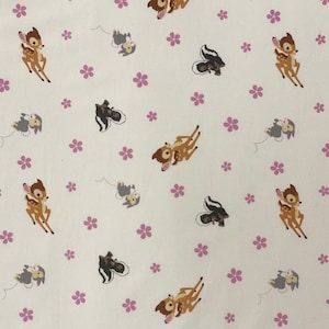 Tela Bambi 100% algodón, tela de dibujos animados de anime, por media yarda