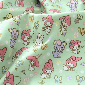 My Melody and Friends Fabric 100% Cotton Fabric Anime Cartoon Fabric By The Half Yard