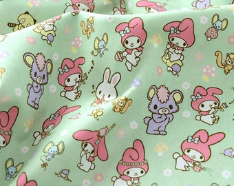 My Melody and Friends Fabric 100% Cotton Fabric Anime Cartoon Fabric By The Half Yard