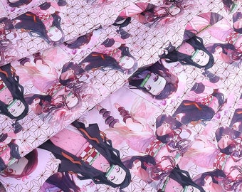 Tessuto anime giapponese, tessuto in poliestere e cotone, tessuto per cartoni animati anime, a mezzo metro