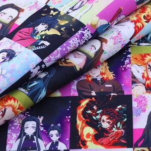 Japanese Anime Fabric Polyester Cotton Fabric Anime Cartoon Fabric By The Half Yard