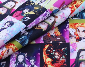 Tessuto anime giapponese, tessuto in poliestere e cotone, tessuto per cartoni animati anime, a mezzo metro