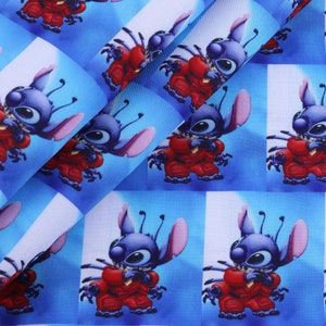 Disney Fabric Lilo & Stitch Fabric Polyester Cotton Fabric Anime Cartoon Fabric By The Half Yard