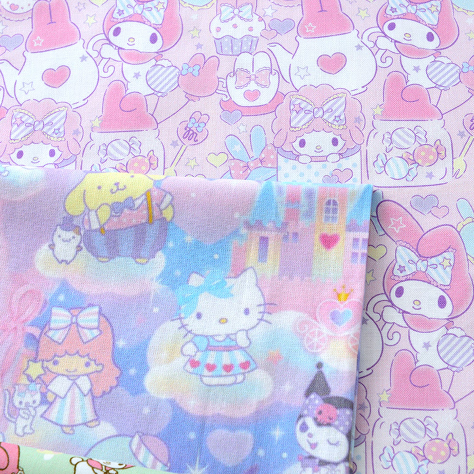 cottonmelody様♡SALE My Melody and Friends Fabric 100% Cotton Fabric Anime Cartoon
