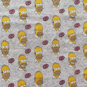 The Simpsons Homer Simpson Fabric 100% Cotton Fabric Cartoon Fabric By The Half Yard