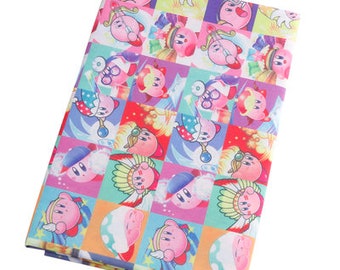 Kirby Fabric Polyester Cotton Fabric Anime Cartoon Fabric By The Half Yard