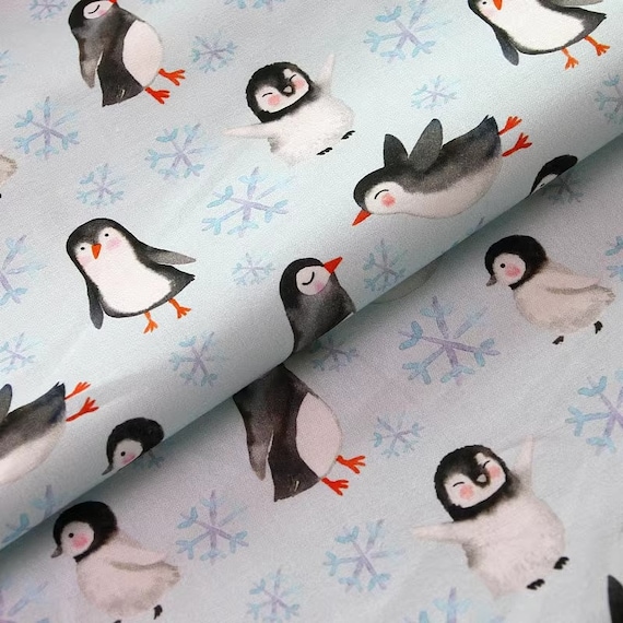 Penguin Fabric Cute Fabric 100% Cotton Fabric Anime Cartoon Fabric By The Half Yard