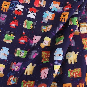 Minecraft Fabric Polyester Cotton Fabric Anime Cartoon Fabric By The Half Yard