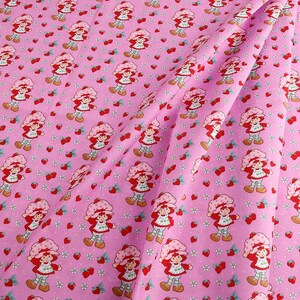 Strawberry Shortcake Fabric Polyester Cotton Fabric Anime Cartoon Fabric By The Half Yard