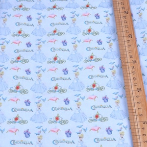 Cinderella Fabric Polyester Cotton Fabric Anime Cartoon Fabric By The Half Yard