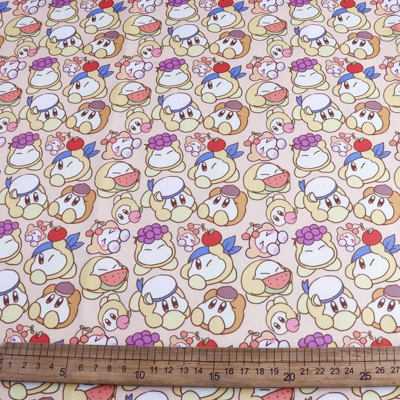 Kirby Fabric Polyester Cotton Fabric Anime Cartoon Fabric by the Half