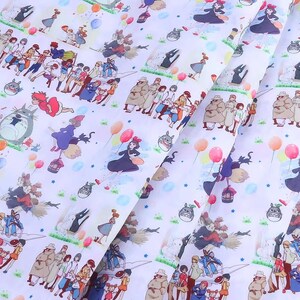 Japanese Anime Fabric Polyester Cotton Fabric Anime Cartoon Fabric By The Half Yard