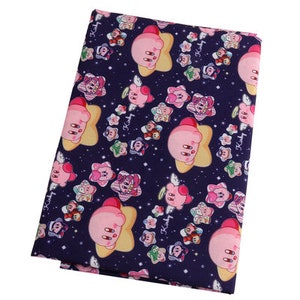 Kirby Fabric Polyester Cotton Fabric Anime Cartoon Fabric By The Half Yard